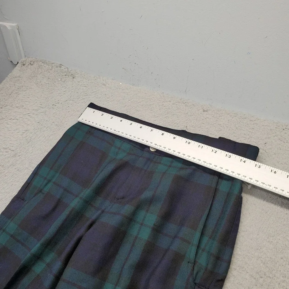 Ralph Lauren Navy & Green Plaid Straight-Leg Trousers - Picture 3 of 12